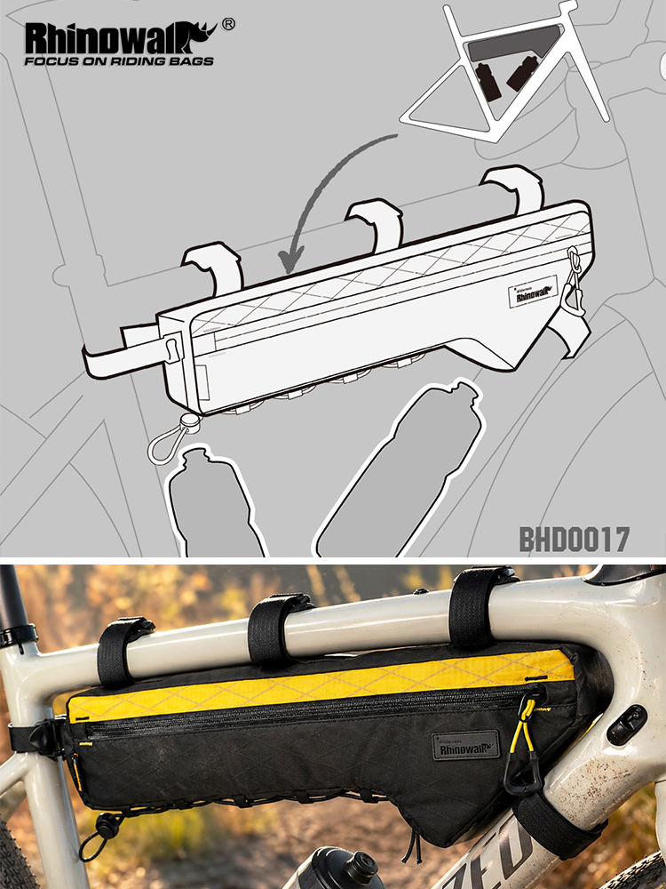 Gravel Bike Frame Bag Bikepacking - Rhinowalk Bike Triangle Bag Frame Bag