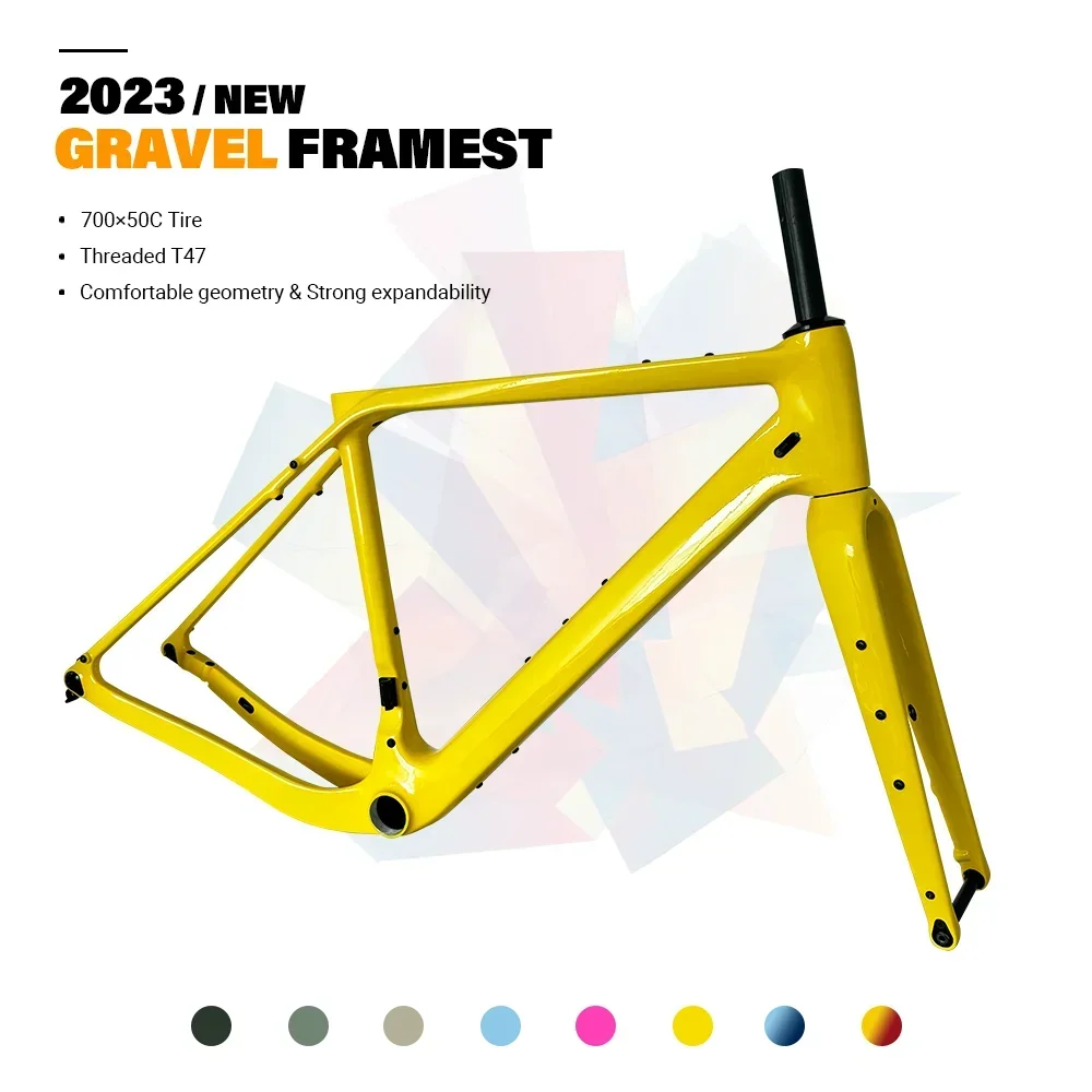 Carbon Gravel Frame Disc Brake 700C - 2023, khung xe đạp địa hình
