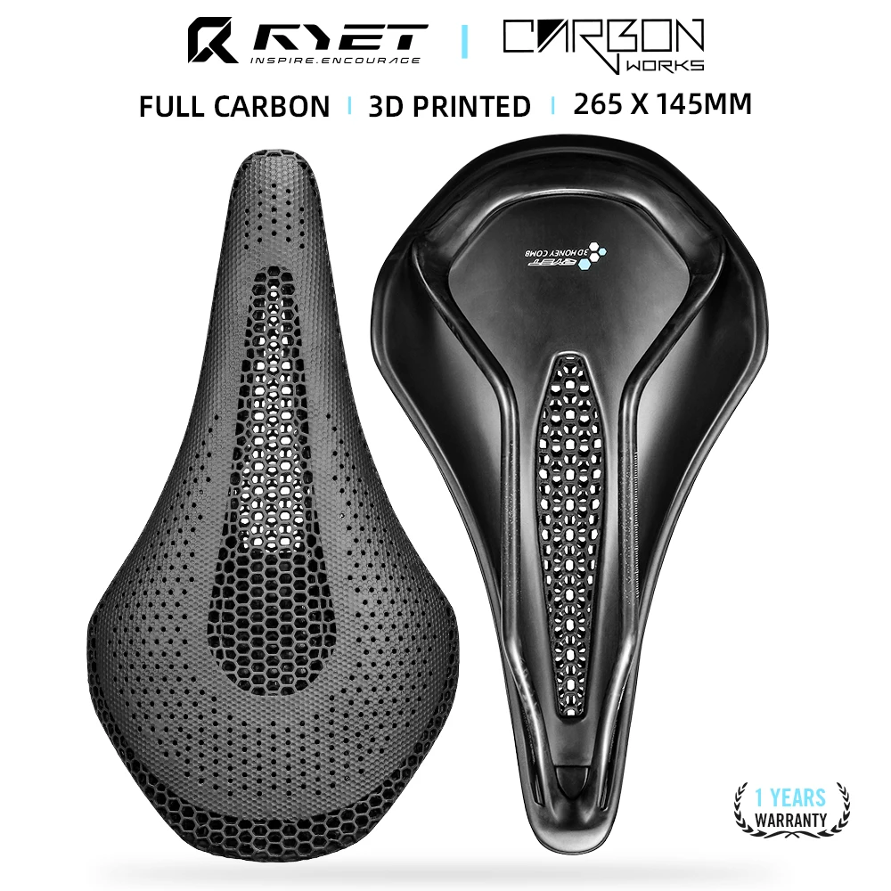 Carbon Saddle 3D Printed Honeycomb - RYET 3D Printed Full Carbon Saddle