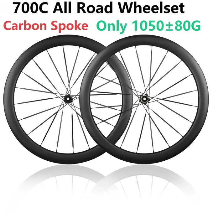 Gravel Bike Wheelset Carbon 700C - Carbonbeam Carbon Spoke Wheel Road T1000