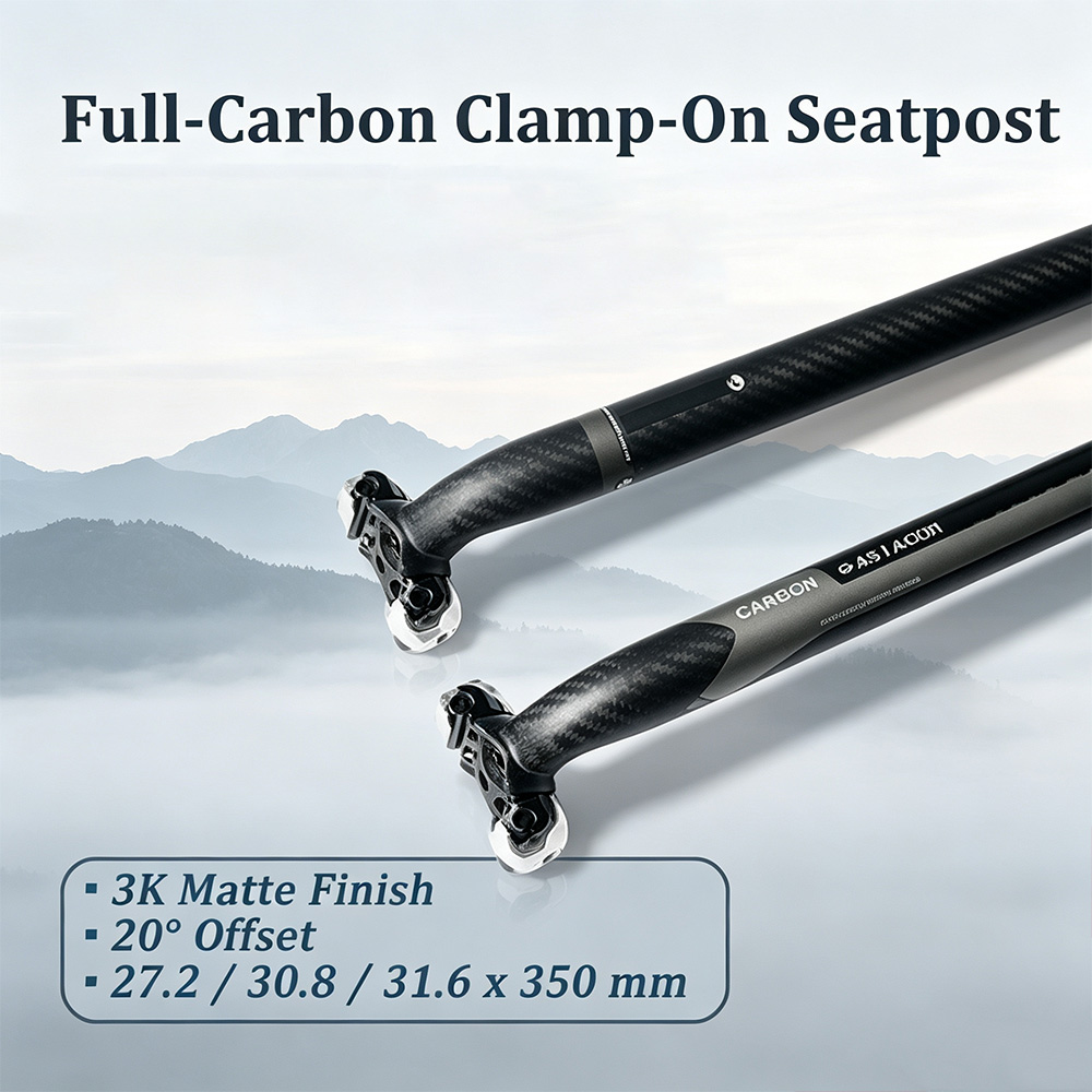 Carbon Seatpost 27.2 31.6 Offset - ASIACOM Full‑Carbon Slant‑Cut Offset Seatpost, 20°