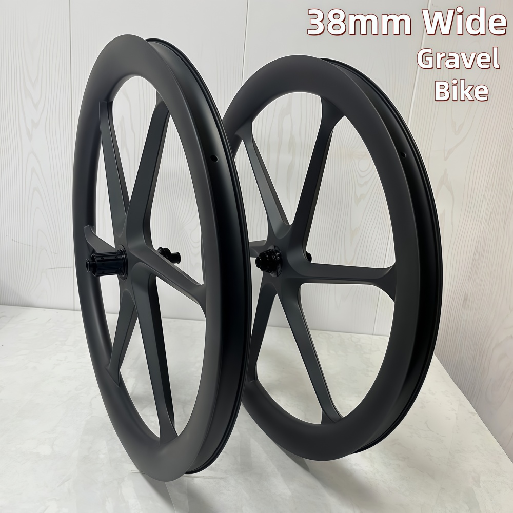 Gravel Bike Wheelset Carbon 700C - Gravel Bike 6 Spokes T800 Carbon