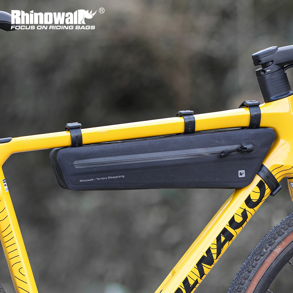 Gravel Bike Frame Bag Bikepacking - Rhinowalk Bike Frame Bag Waterproof 1.3L/1.9L