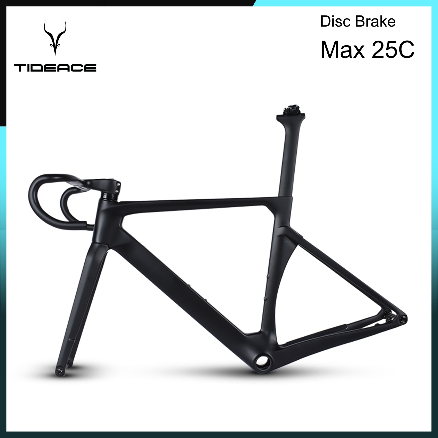 Carbon Fiber Road Bike Frame Aero - Max 25C Tires T1000 Aero Carbon