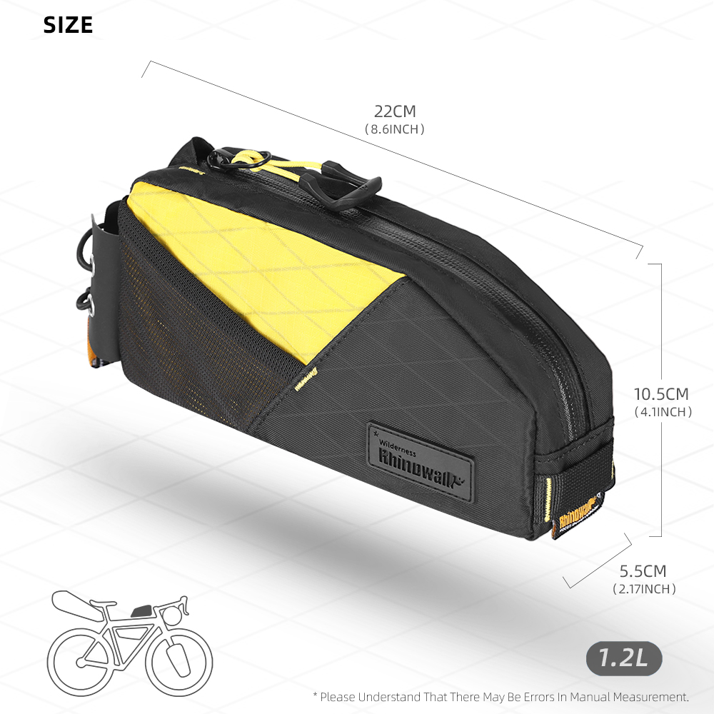 Rhinowalk Bicycle Top Tube Bag - đánh giá và giá Gravel Bike Frame Bag Bikepacking