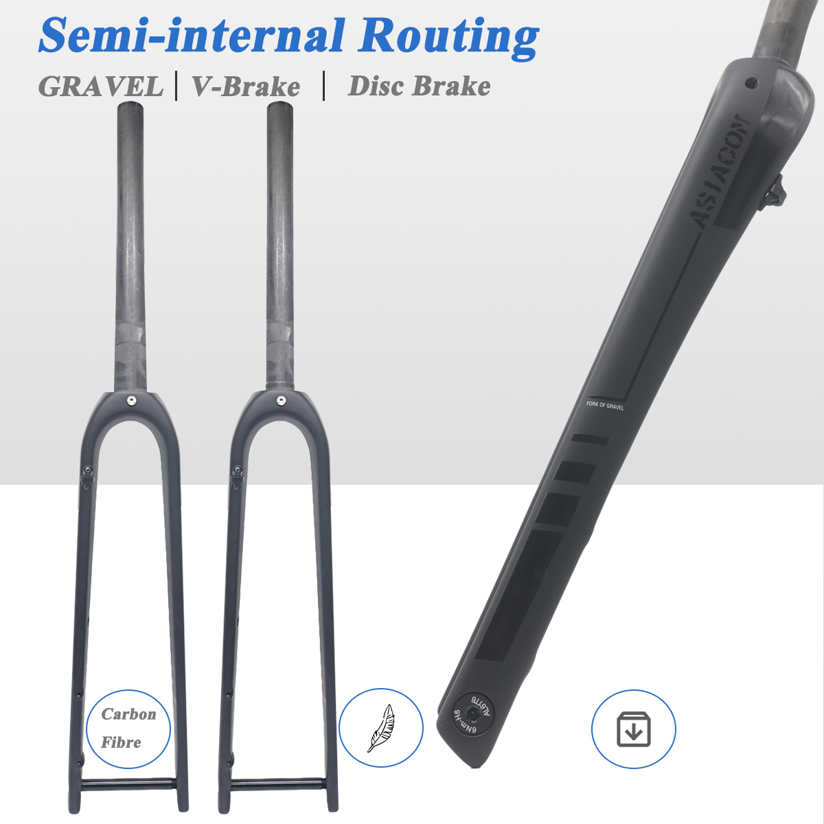 ASIACOM Gravel Bike Front Fork - đánh giá và giá Carbon Fork Gravel Disc Brake