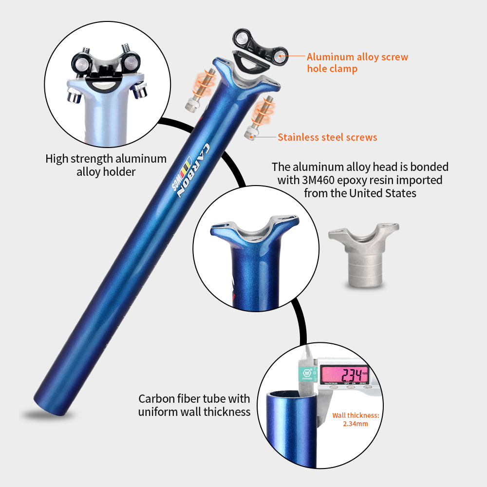 TOSEEK C12 Bicycle Seatpost Of - đánh giá và giá Carbon Seatpost 27.2 31.6 Offset