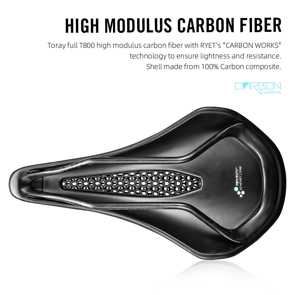 RYET 3D Printed Full Carbon Sa - đánh giá và giá Carbon Saddle 3D Printed Honeycomb