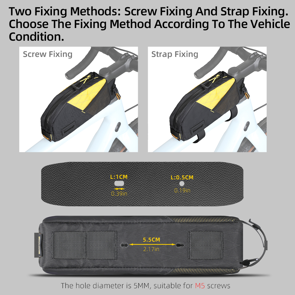 Rhinowalk Bike Top Tube Bag Wa - đánh giá và giá Gravel Bike Frame Bag Bikepacking