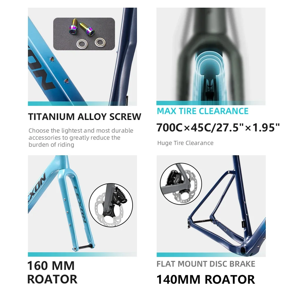 LEXON GFE Carbon Gravel Bike F - đánh giá và giá Carbon Gravel Frame Disc Brake 700C
