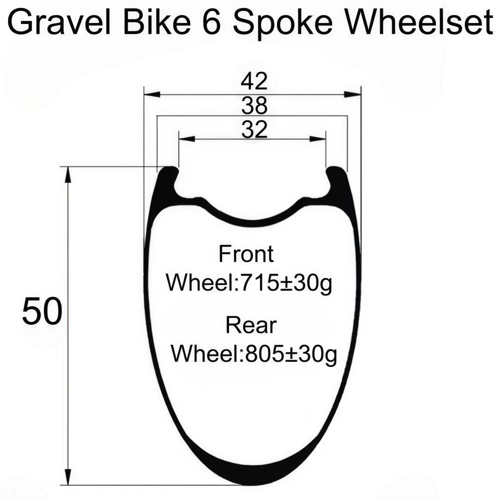 Gravel Bike 6 Spokes T800 Carb - đánh giá và giá Gravel Bike Wheelset Carbon 700C
