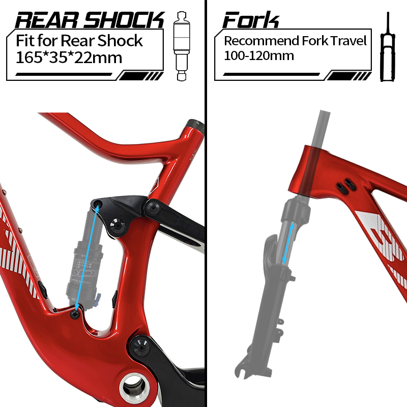 BXT 29er Full Suspension MTB F - đánh giá và giá Carbon Mountain Bike Frame 29Er Boost