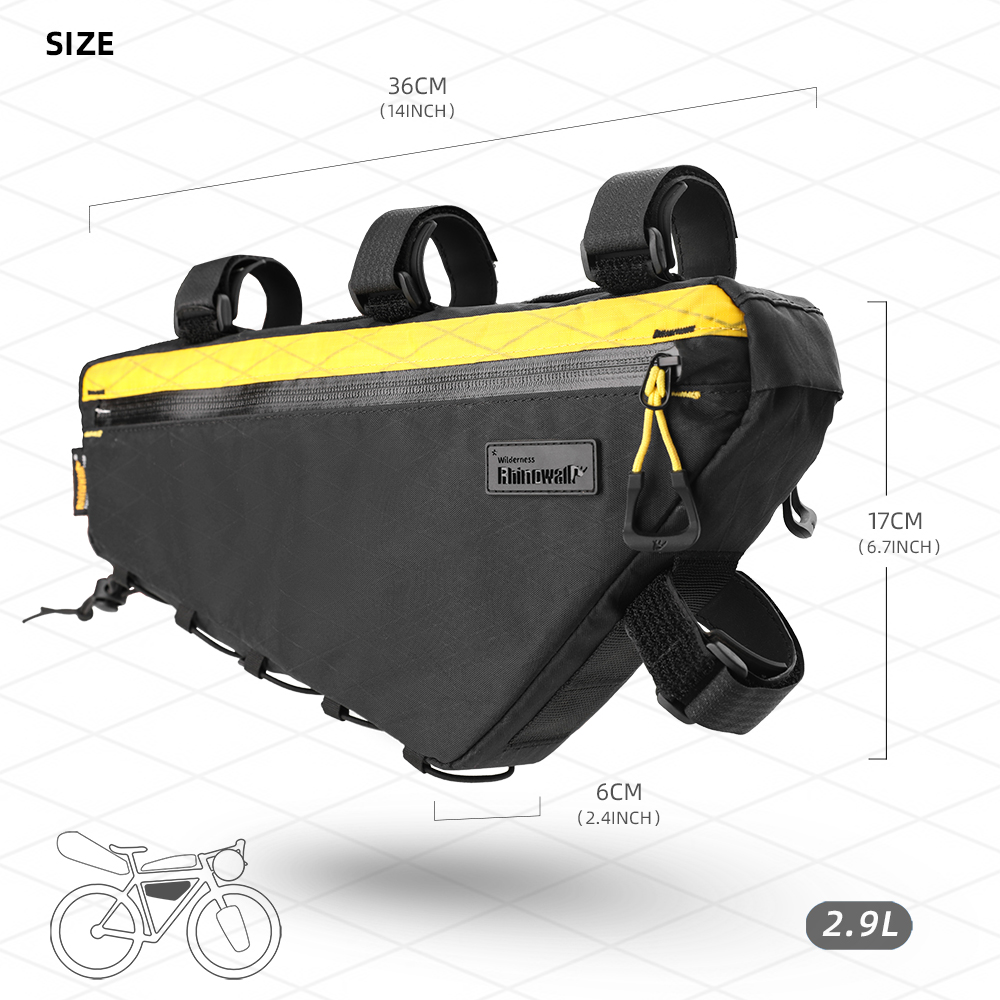 Rhinowalk Bike Frame Bag Water - đánh giá và giá Gravel Bike Frame Bag Bikepacking