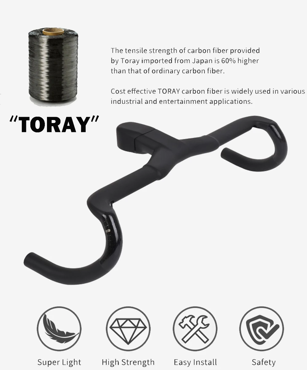 NO LOGO Toray T1000 Carbon Int - đánh giá và giá Integrated Carbon Handlebar Stem Gravel