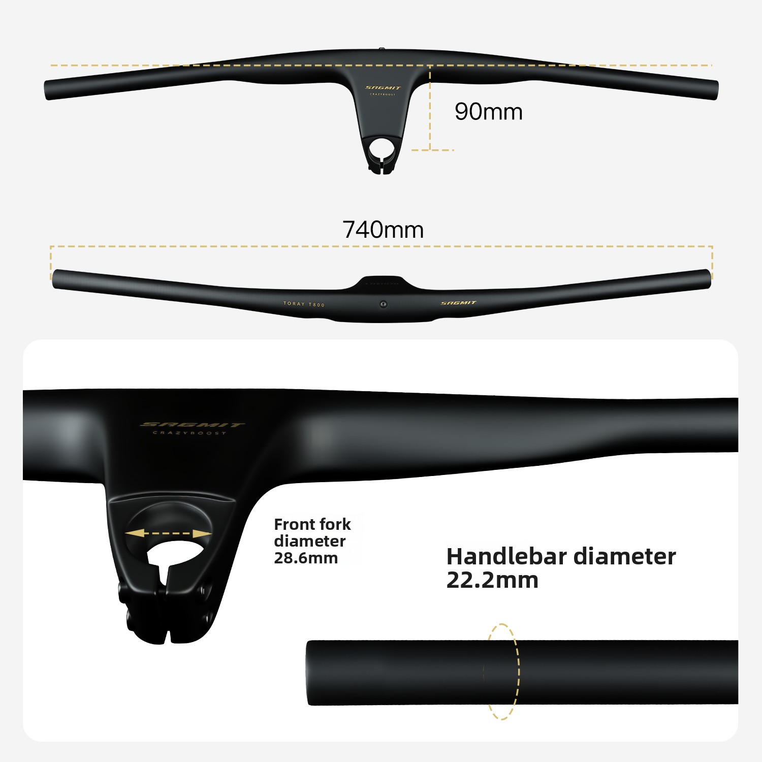 SAGMIT Tay lái xe đạp địa hình - đánh giá và giá Integrated Carbon Handlebar Stem Gravel