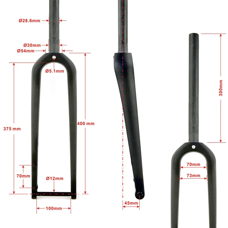 New T100012x100mm Full Carbon  - đánh giá và giá Carbon Fork Gravel Disc Brake