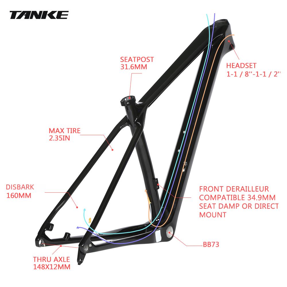 TANKE 29er Carbon Mountain Bik - đánh giá và giá Carbon Mountain Bike Frame 29Er Boost