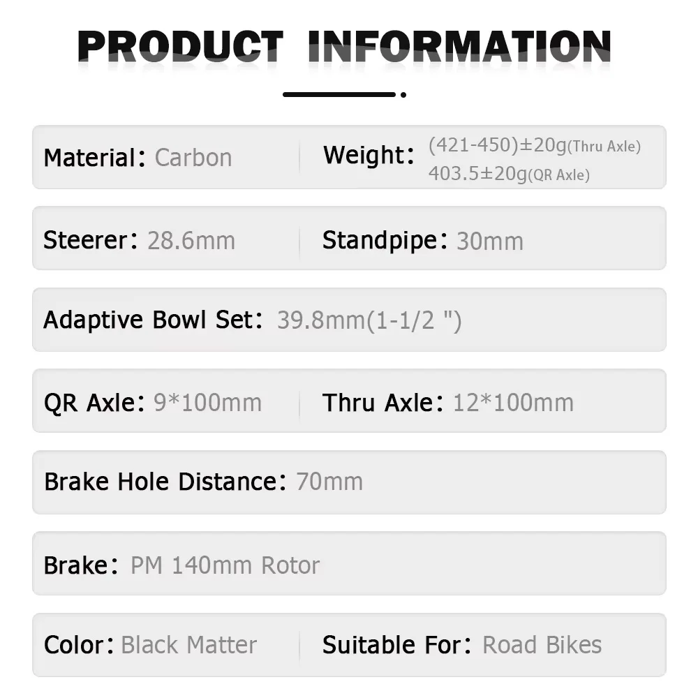 TOSEEK T800 Carbon Fork 700C*3 - đánh giá và giá Carbon Fork Gravel Disc Brake