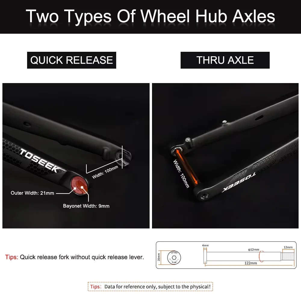 TOSEEK T800 Carbon Fork 700C*3 - đánh giá và giá Carbon Fork Gravel Disc Brake