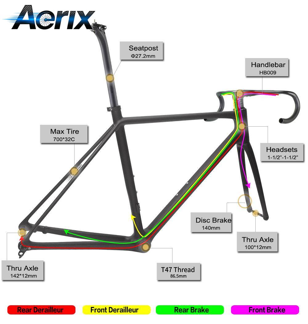 Khung xe đạp đường trường siêu - đánh giá và giá Carbon Fiber Road Bike Frame Aero